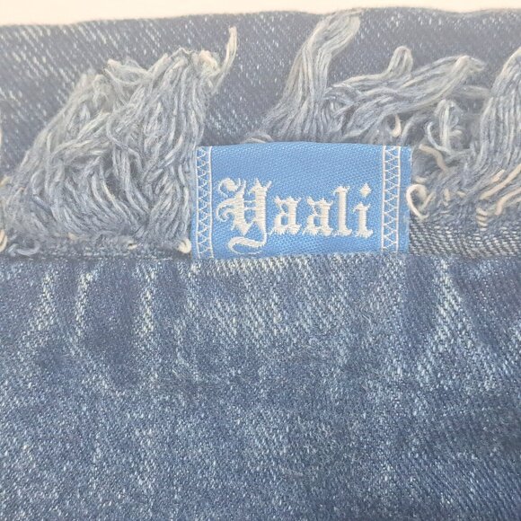 YAALI Denim Distressed Frayed Shoulder Tote Bag - Picture 12 of 16